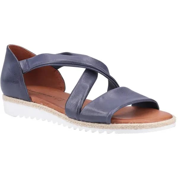 Hush Puppies Womens Gemma Leather Strappy Wedge Sandals - UK 3 Blue female GDE2390NVY3