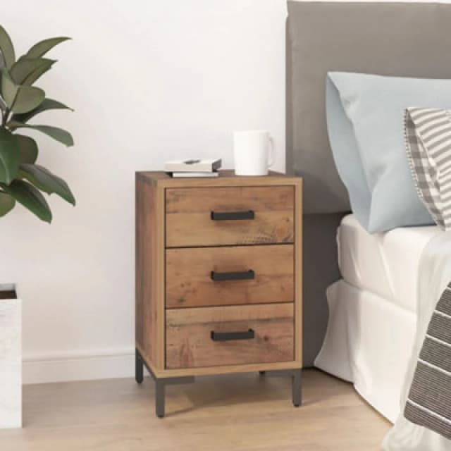 Vidaxl Bedside Cabinet Brown 36X30X54cm Solid Pinewood