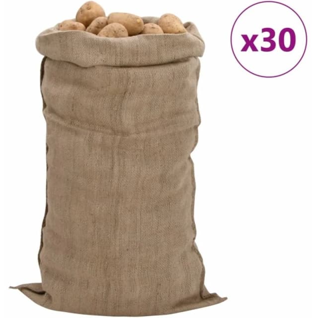 Vidaxl Jute Sacks 30 Pcs 65X135cm 100% Jute 340 Gsm, Brown 155809