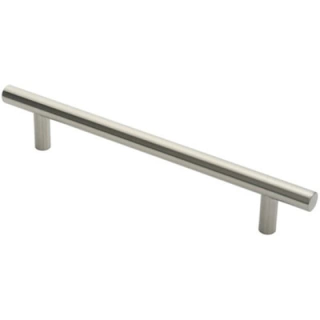 Loops Straight T Bar Door Pull Handle 400 x 19mm 300mm Fixing Centres Satin Steel Metallics unisex