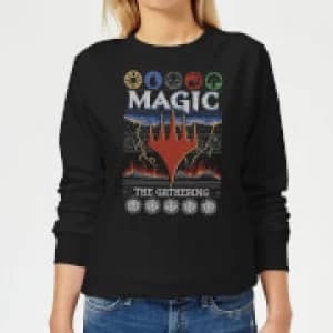 Magic The Gathering Colours Of Magic Knit Womens Christmas Sweatshirt - Black - 5XL