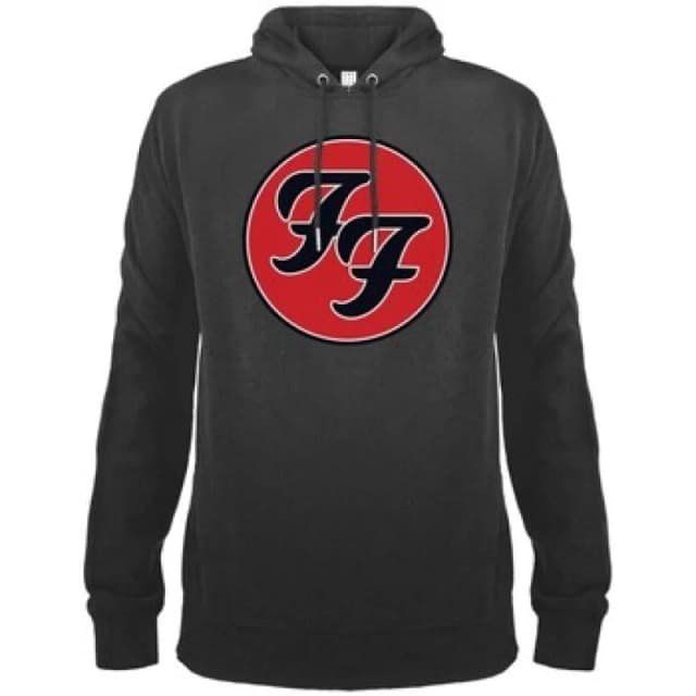Amplified Amplified Men Double F Logo Foo Fighters Hoodie in Light Grey Size: Medium Light Grey M Male 5063238178595