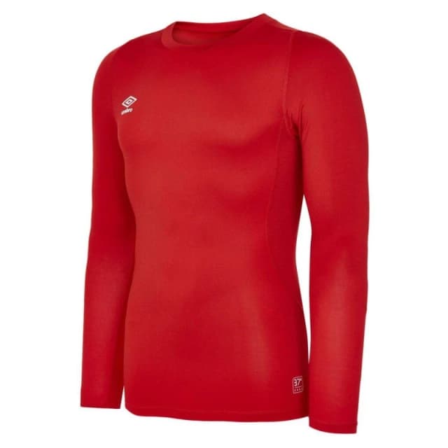 Umbro Umbro Men Core Crew Neck Long-Sleeved Base Layer Top in Scarlet Size: Small Scarlet S Male 5063750784328