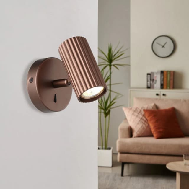 EGLO Eglo Portillo Aluminium & Steel Modern Wall Spotlight, Bronze Bronze One Size Unisex 9008606360567