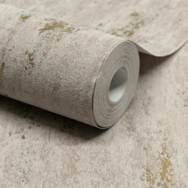 Grandeco Paul Moneypenny Taupe Concrete Plaster Urban Texture Wallpaper 10m x 53cm For Grandeco, Brown 175208