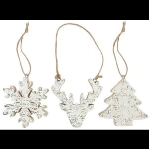 Trio of Wooden Hanging Decorations