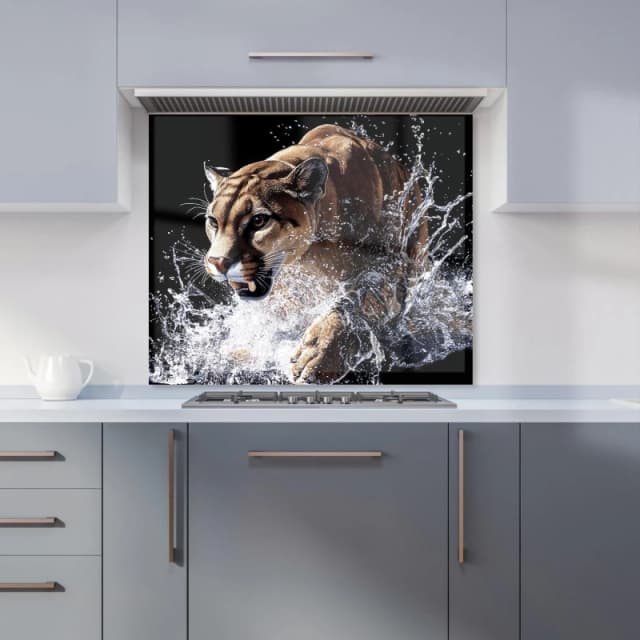 Warren Reed - Designer Puma's Determined Splash Kitchen Splashback Size: 600mm x 750mm Multicolor Unisex 600mm x 750mm