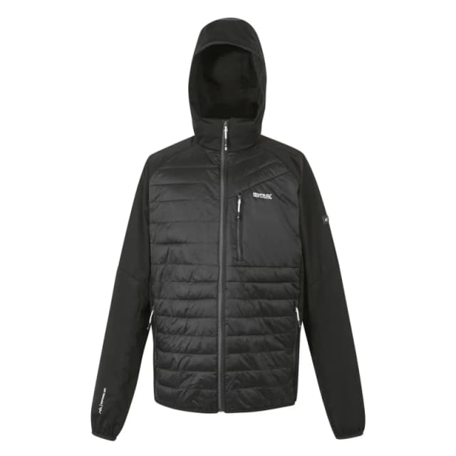 Regatta Mens Pro Hybrid Lightweight Full Zip Hooded Jacket M - Chest 39-40' (99-101.5cm) Black RMN235-800-M
