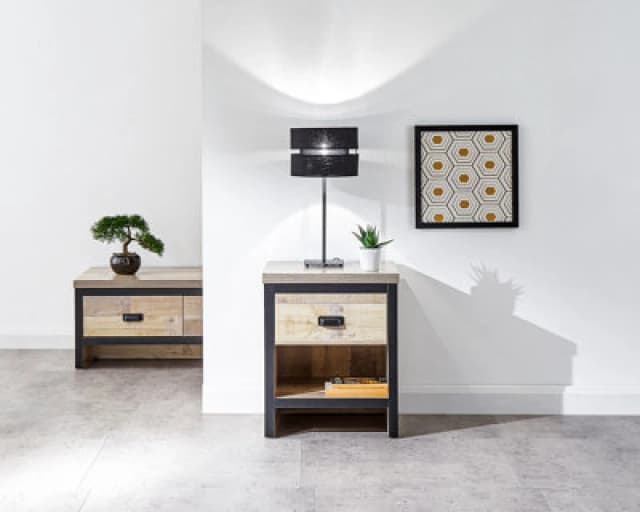 GFW Boston Oak Wooden Lamp Table