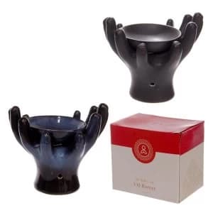 Ceramic Hands Design Dark Glazed Oil Burner (1 Random Supplied)