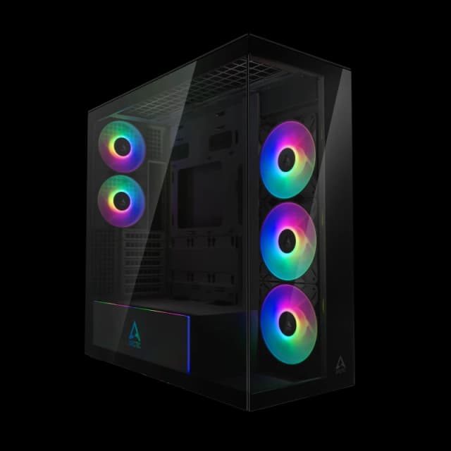 ARCTIC Xtender VG Black - Vertical GPU ARGB Mesh Airflow Tinted Glass Premium EATX Case - ACPCC00016A