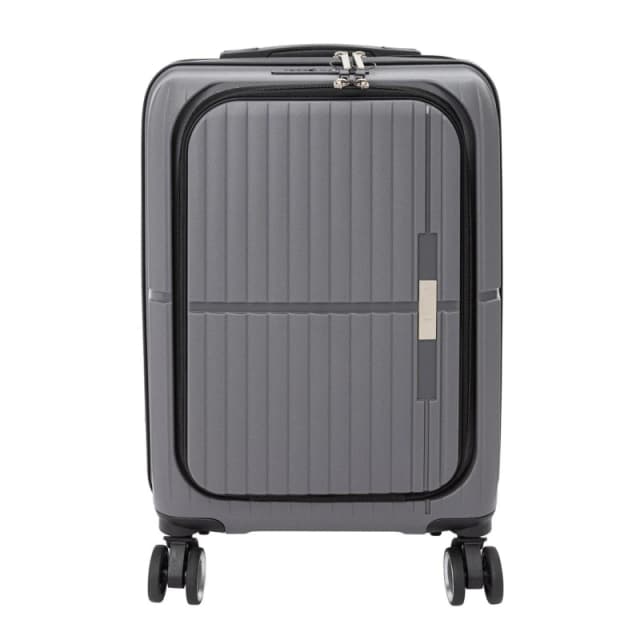 Linea Adults Open Front Hard Suitcase Grey unisex 22in/56cm