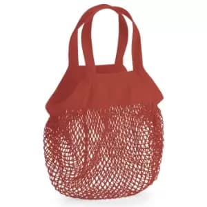 Westford Mill Mini Mesh Organic Cotton Grocery Bag (One Size) (Orange Rust)
