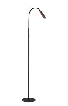 Floor Lamp, 1 Light Adjustable Switched, 1 x 7W LED, 3000K, 436lm, Black, Satin Copper