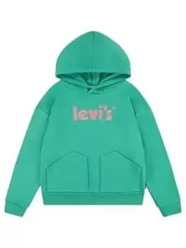 Levis Girls Square Pocket Hoodie - Green, Size Age: 10 Years, Women