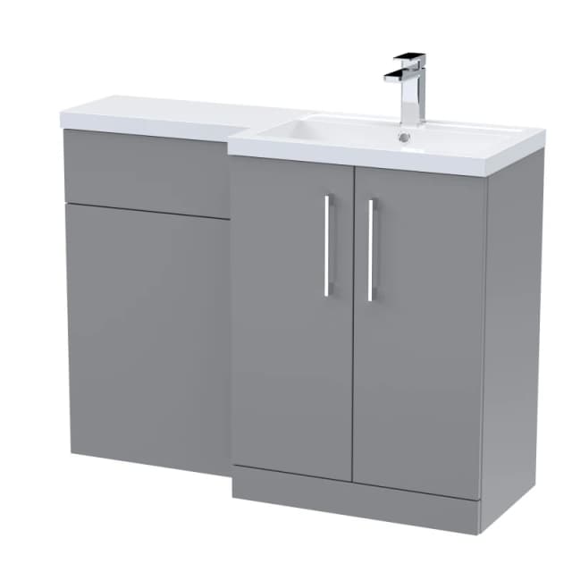 Balterley Vanity Basin and WC Unit Right Hand Satin Grey 1100mm x 390mm Grey