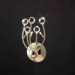 Xeena wall light with switch 3 Bulbs gold / crystal