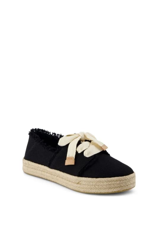 TOMS Womens Carolina Lace Up Espadrille in Black Size: 6 Black Female 6