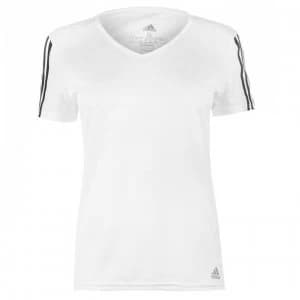 adidas Womens Run It 3-Stripes Graphic T-Shirt - White/Black