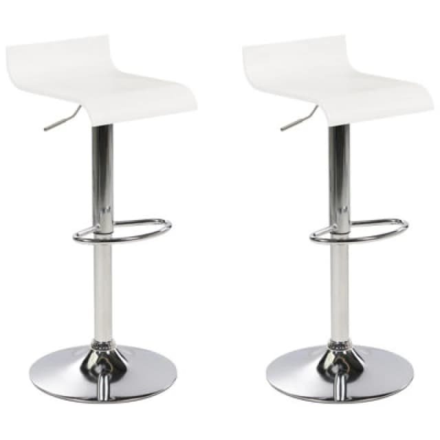 Beliani Set Of 2 Bar Chairs Valencia Swivel White