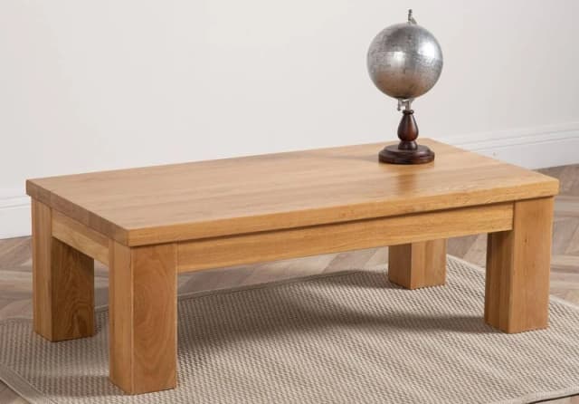 Thats Furniture Dakot Chunky Oak Large Coffee Table for Living Room in Light Oak Light Oak Unisex