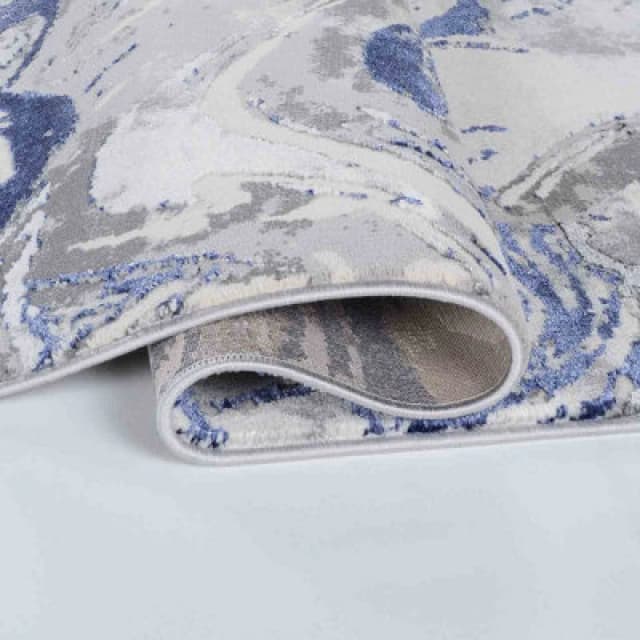 Styra Modern Living Room Rug - Abstract Area Rugs Navy 120X170 Cm