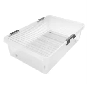 Storage Box with Lid Clear 60x40x17cm 24L