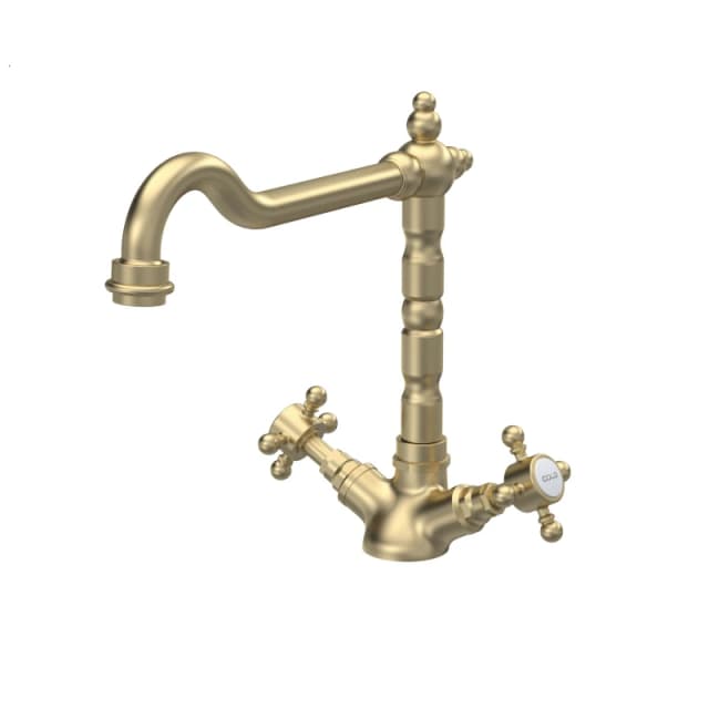 Balterley Traditional French Classic Mono Sink Mixer Tap Brushed Brass Bronze