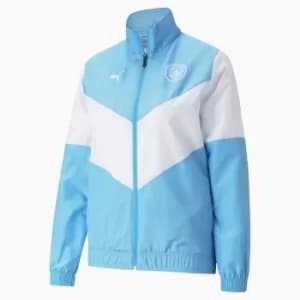 PUMA x First Mile Man City Prematch Womens Football Jacket, Light Blue/White, size Small, Accessories