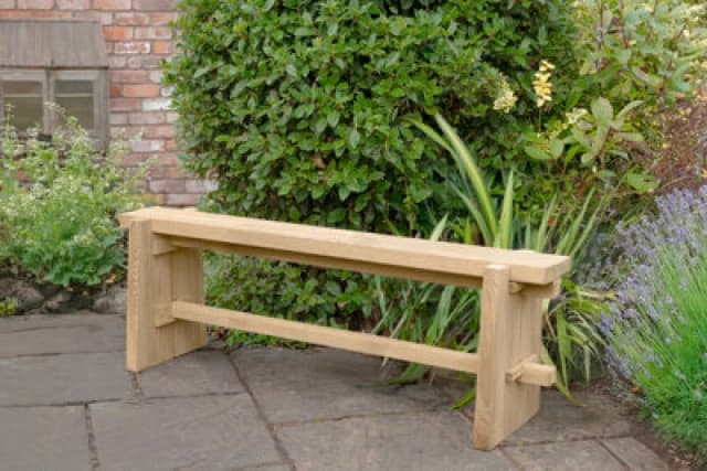 Forest Wooden Sleeper Pew Garden Bench 4'11 x 1'4 (1.50m x 0.40m)