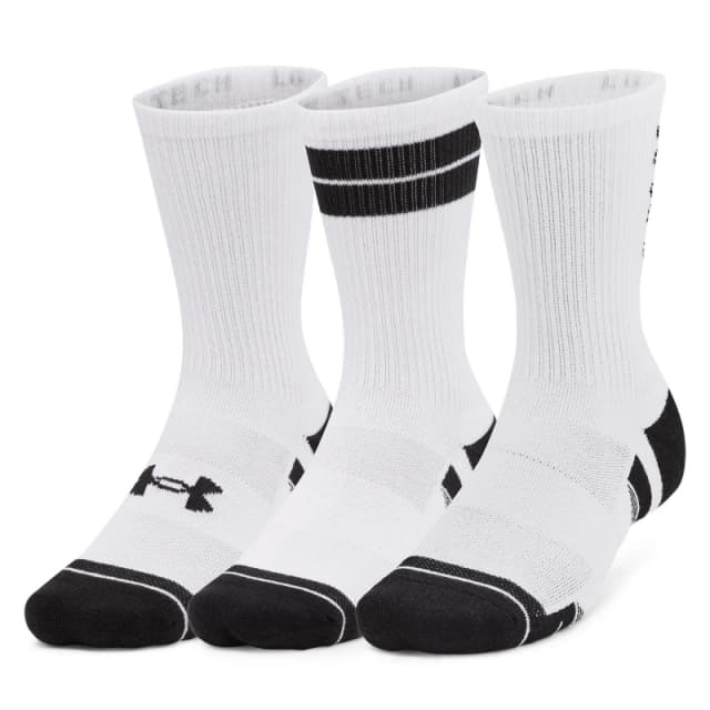 Under Armour Perf Tech Nov 3pk Crew - White White 12+