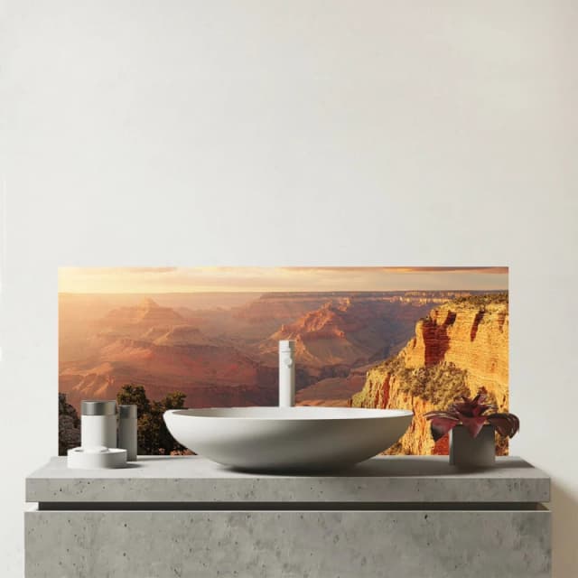 Warren Reed - Designer Grand Canyon Views Glass Bathroom Splashback Multicolor Unisex
