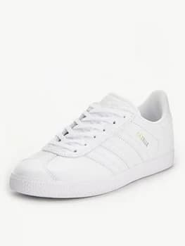 adidas Originals Gazelle Junior Trainer - White, Size 4
