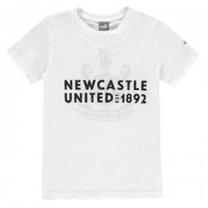 Puma Newcastle United Graphic T Shirt Junior Boys - White