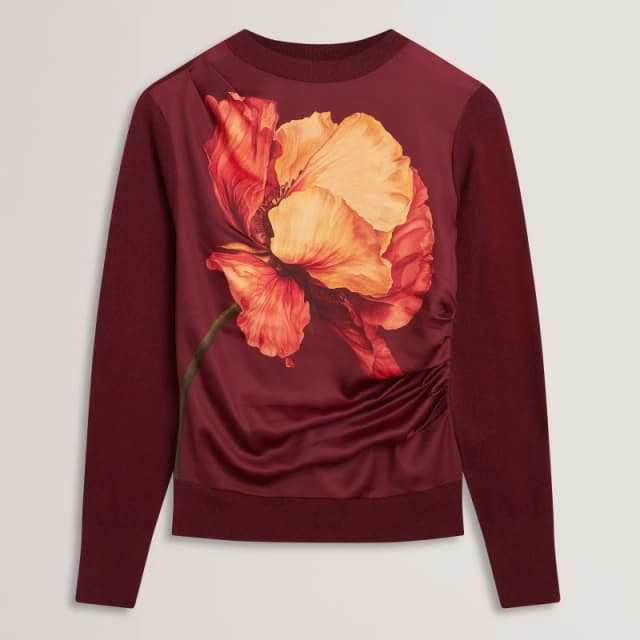 Ted Baker Ted Print HiNk Sweat Ld62 Oxblood female 8 (XS)