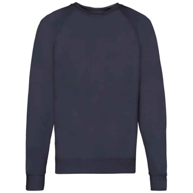 Fruit Of The Loom Fruit of the Loom Men Lightweight Raglan Sweatshirt in Mid Navy Size: Small Mid Navy S Male 5063425938193
