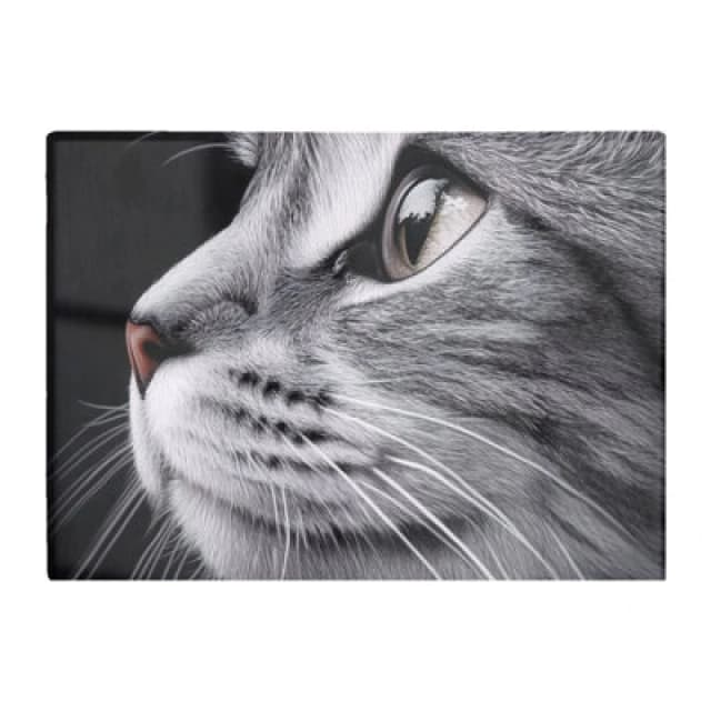 Warren Reed Designer Silver Tabby Cat Face Chopping Board