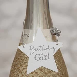 Milestones Star Wine Bottle Tag - Birthday Girl