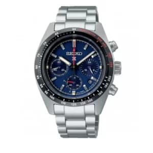 Seiko Prospex Speedtimer Solar Quartz Blue Dial Stainless Steel Bracelet Mens Watch SSC815P1