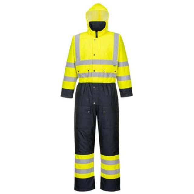 Oxford Weave 300D Class 3 Hi Vis Contrast Overall S485YNR7XL Colour: Yellow / Navy