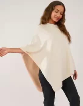 Accessorize Womens Knit Poncho Cream