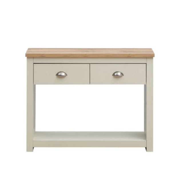 Timber Art Design Lisbon Console Hall Way Table With 2 Drawers Cream