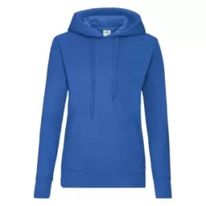 Fruit Of The Loom Ladies Lady Fit Hooded Sweatshirt / Hoodie (XS) (Royal)
