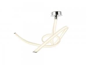 Semi Flush Ceiling Medium Ribbons, 60W LED, 3000K, 4500lm, Polished Chrome, Frosted Acrylic
