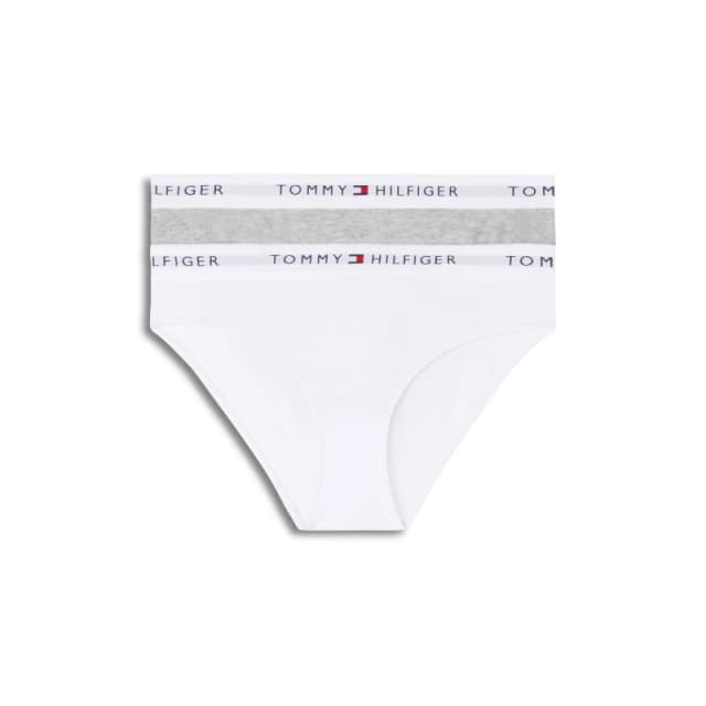 Tommy Hilfiger Kids Bikini Briefs White/Grey 0WV female 8-10Y