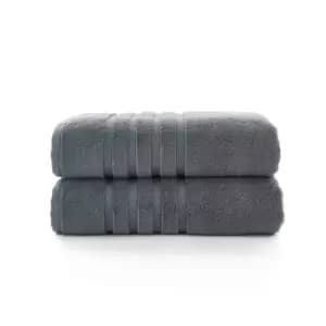 The Lyndon Company Chelsea 2 Pack Bath Sheet - Steel