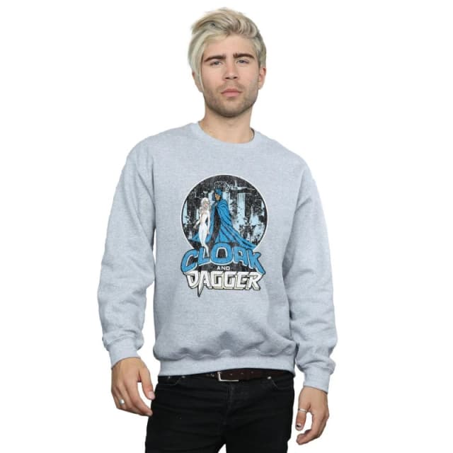 Marvel Marvel Men Cloak And Dagger Retro Sweatshirt in Grey Size: Small Grey S Male 5057864487107