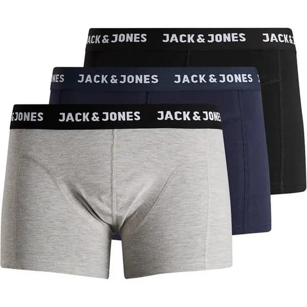 Jack & Jones Black / Bluenight 3 Pack Plain Trunks