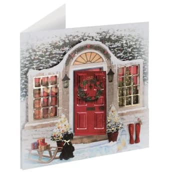Tom Smith 5 Pack of Handmade Christmas Cards - FRONT DOOR