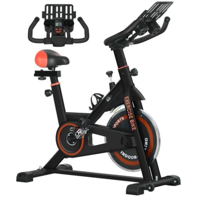 HOMCOM 8KG Flywheel Exercise Bike With Adjustable Height, Resistance, Black A90-146V01RD
